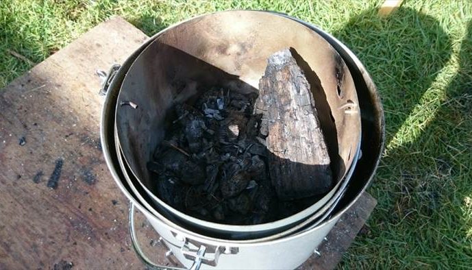 キャプテンスタッグ　大型火消しつぼ火起し器セット